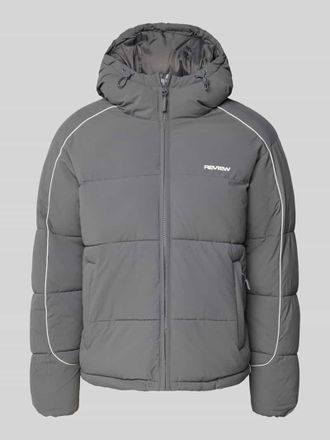 Review Steppjacke mit Kapuze in Dunkelgrau, Gr&ouml;&szlig;e M