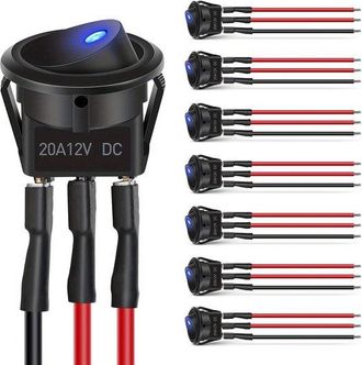 OEM Interruptor Basculante Con Efecto Ojo De Gato, Compatible Con Interruptores Redondos Kcd1-12v 20a Con Iluminaci&oacute;n Led