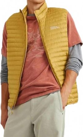 Eddie Bauer Microlight Down Zip Up Puffer Vest In Gold Yellow