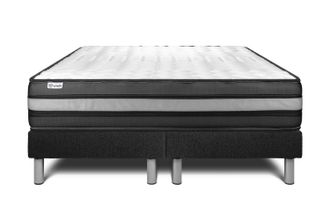 VITALIT Vitalit - Base Tapizada Negro + Colch&oacute;n Con Espuma Viscoel&aacute;stica 2x90x200