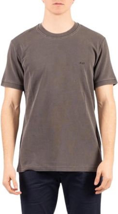 Fay Piqu&eacute; Crew Neck T-Shirt - Heren - T-shirts - Bruin - XL - Katoen - Tops