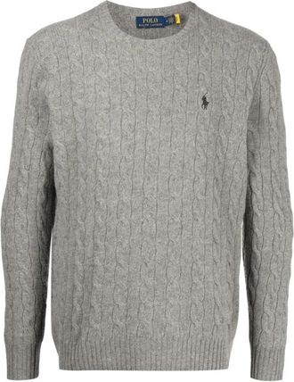 Polo Ralph Lauren Rondgebreide trui - Heren - Ronde hals truien - Grijs - XL - Wol - Truien & Vesten