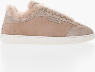 Ferragamo Sneakers Basse ATHENA in Suede con Interno in Pelliccia Salvatore Ferragamo