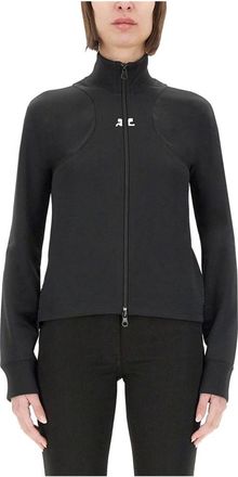 Courr&egrave;ges Scuba Tracksuit Interlock Jacket - Dames - Sweatshirts & Hoodies - Zwart - Maat: M Poliester