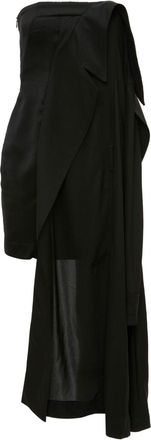 J.W.Anderson deconstructed strapless minidress - women - Polyester - 6 - Black