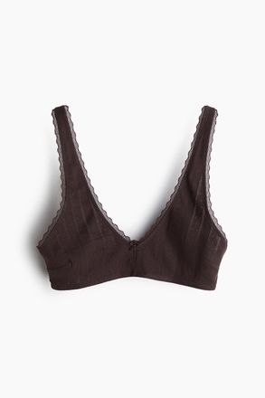 H&M Soft-BH mit Pointellemuster - Dunkelbraun