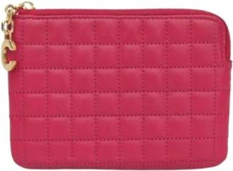 Celine Pre-owned Quilted C charm Coin purse - Dames - Vintage Clutch - Roze - ONE Size - Leer - Vintage