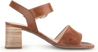 Gabor Sandalen met hoge hak - Dames - Sandalen met hakken - Bruin - 36 EU - Leer - Schoenen