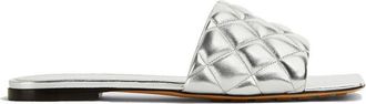 Bottega Veneta Silver Calfskin Womens Sandals