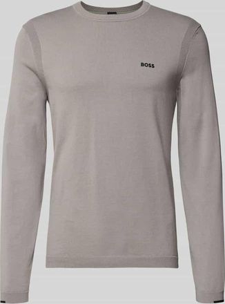 HUGO BOSS Regular Fit Strickpullover aus reiner Baumwolle Modell EVER-X in Hellgrau, Größe XXXL