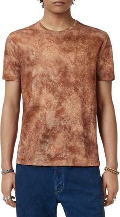 John Varvatos Campana Regular Fit Linen T-Shirt in Camel at Nordstrom, Size Xx-Large