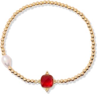 Brook & York Dakota Birthstone Bracelet in Gold January at Nordstrom