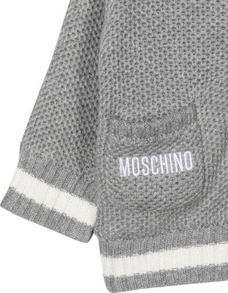 Moschino Teddy Hooded Cotton Cardigan - Gray