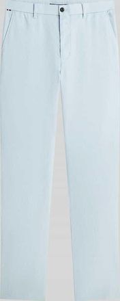 Tommy Hilfiger Regular Fit Leinenhose mit Logo-Stitching Modell Denton in Blau Melange, Gr&ouml;&szlig;e 34/32