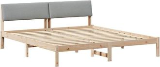 vidaXL Estructura De Cama Marr&oacute;n Y Gris Claro 200 X 200 Cm Vidaxl