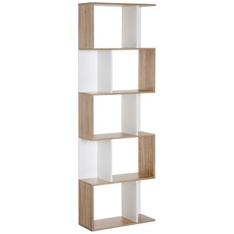 HOMCOM Estanter&iacute;a librer&iacute;a 60x24x184.5 cm madera y blanco