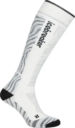 Icebreaker Merino Ski+ Medium OTC Mountain Contour Skisocken f&uuml;r Herren | wei&szlig;/grau