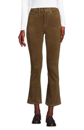 Lands End High Rise Corduroy Kick Crop Pants in Dark Toffee at Nordstrom, Size 18