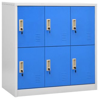 Berkfield Home Locker Cabinet Light Grey & Blue 90x45x92.5 cm Steel