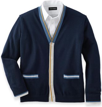 Paul Fredrick Cotton Button Front Cardigan Sweater