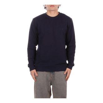 Dondup Hoodies & sweatvesten, Heren, Blauw, L, Katoen, Logo Frontale Sweatshirt