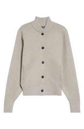 Jacquemus Le Lavande Bomber Cardigan in Greige at Nordstrom, Size 10 Us