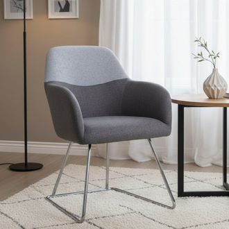 Dmora Silla De Oficina Dmioni, Silla De Espera Con Reposabrazos Para Oficina, Silla De Espera Ergon&oacute;mica, 62x57h83 Cm, Gris - Dmora