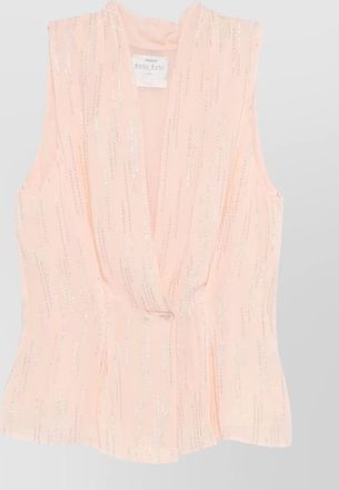 Forte_Forte peplum waist top subtle shimmer draped