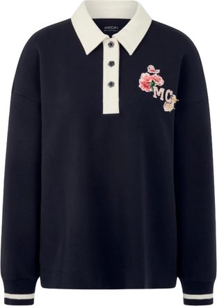 Marc Cain Sudadera con cuello de polo - Sweatshirts & Hoodies - Mujer - Azul - XL