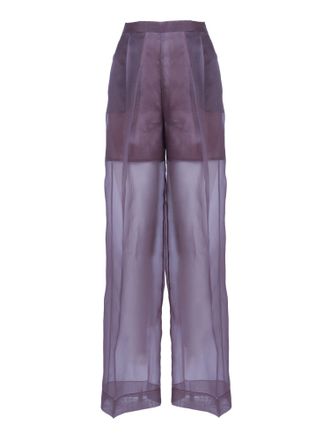 Antonelli Sheer Wide-Leg Pants with High Waist