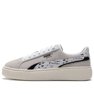 Puma (WMNS) PUMA Suede Platform Draw Grey White 395904-02