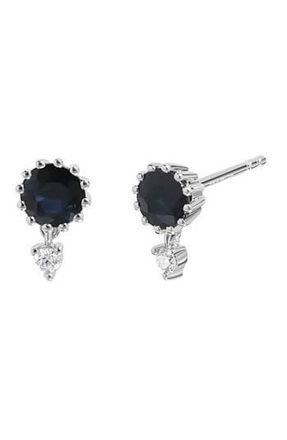 Bony Levy El Mar Diamond & Sapphire Stud Earrings in 18Kw at Nordstrom Rack