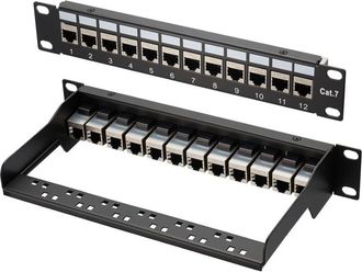OEM Panel De Conexi&oacute;n Lan Blindado Cat 7 De 12 Puertos Y 10 Para Montaje En Rack O Pared - Switch Gigabit De Alta Velocidad