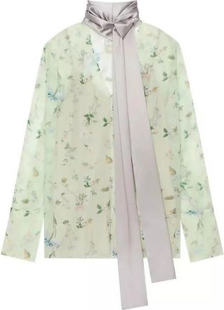 Givenchy Lavalliere Blouse Pale Green, Brand Size 34 (US Size 0)