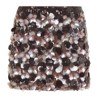 P.A.R.O.S.H. Short Skirts, female, Brown, Size: XS Sequin Mini Skirt