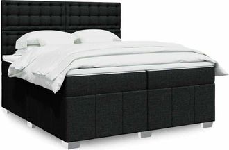 vidaXL Vidaxl - Cama Box Spring Con Colch&oacute;n Tela Negro 200x200 Cm