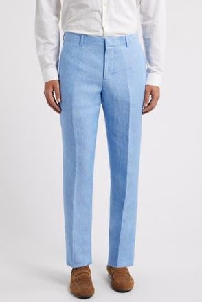 Nordstrom Henrik Trim Fit Italian Linen Suit Separate Pants in Blue Hydrangea at Nordstrom Rack, Size 42