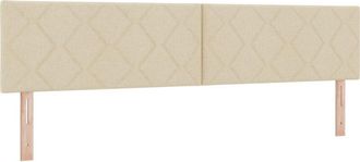 vidaXL Cabecero Con Luces De Tiras Led Con Cabecera Crema 200 Cm Tela Vidaxl