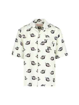 Marni Printed Camp Collar Shirt - Cream