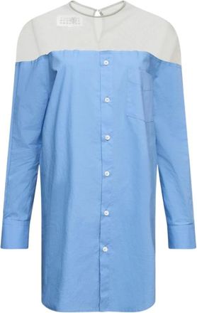 Maison Margiela Top - Dames - Tunieken - Blauw - XS - Katoen - Overhemden