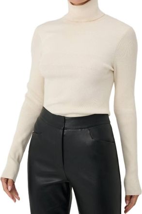 Toccin Valeria Rib Knit Turtleneck Sweater In Ivory