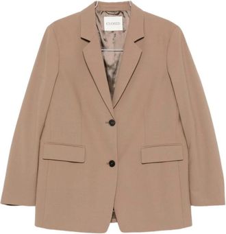 Closed Enkelrijige blazer van wolmix - Dames - Blazers - Beige - XS - Wol - Jassen