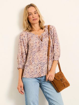 Fat Face FatFace Kira Purple Oriental Floral Regular Blouse