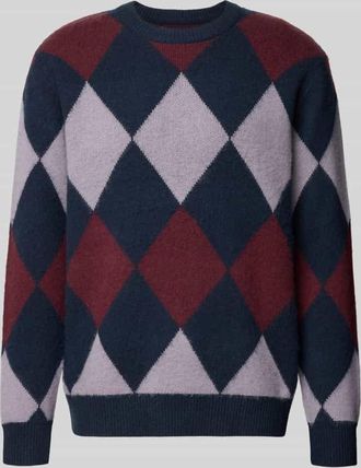 Wood Wood Strickpullover mit gerippten Abschlüssen Modell Jan in Marine, Größe XXL