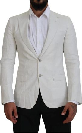 Dolce & Gabbana Blazers - Heren - Blazers - Wit - XS - Polyester - Jassen