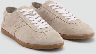 Mango Sneaker crosta di cuoio beige - Donna - 35 - MANGO