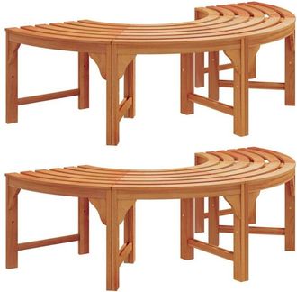 vidaXL Tree Bench 2 pcs Brown 160 x 160 x 45cm Solid Eucalyptus wood vidaXL