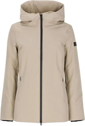 Peuterey Gewatteerd jack met capuchon - Dames - Regenjassen - Beige - 5XL - Leer - Jassen
