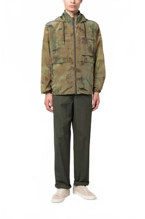 Herno Camouflage-Pattern Hooded Bomber Jacket In Green/khaki