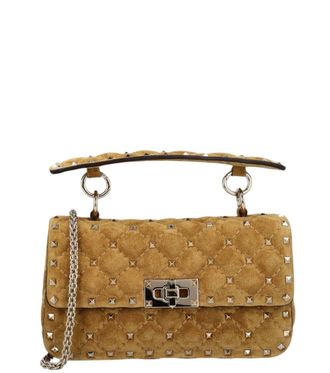 Valentino Garavani Beige Rockstud Spike Small Shoulder Bag
